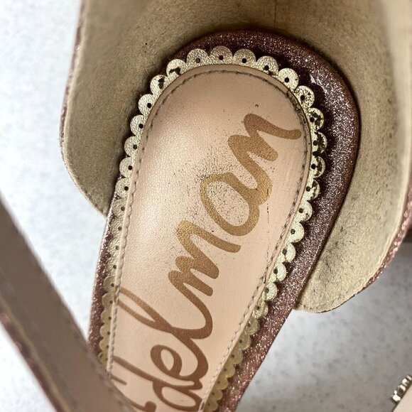 Sam Edelman Patti Ankle Strap Sandal Glitter 6.5 - Picture 5 of 10